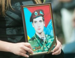 Portrait of a dead serviceman Andrei Kravchenko