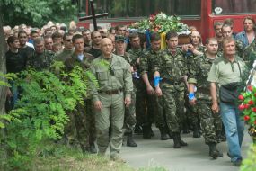 Portrait of a dead serviceman Andrei Kravchenko