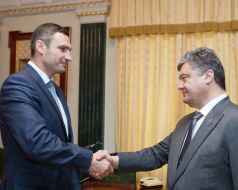 Vitaliy Klichko and Petr Poroshenko
