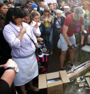 Participants in the action against the policy of the newspaper "Vesti"