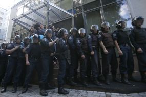 Participants in the action against the policy of the newspaper "Vesti"