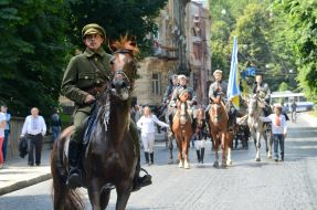 Участники "Парада военно-исторических реконструкций"