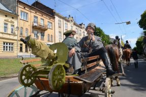 Участники "Парада военно-исторических реконструкций"