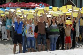 Participants of flashmob