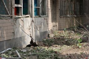 Последствия взрыва в здании военного комиссариата