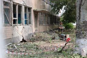 Последствия взрыва в здании военного комиссариата