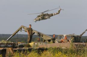 Ukrainian troops and military equipment