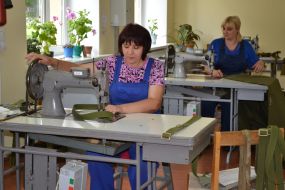 In the sewing workshop