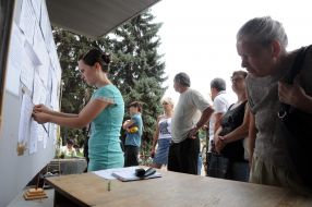 Bulletin board in Slavyansk