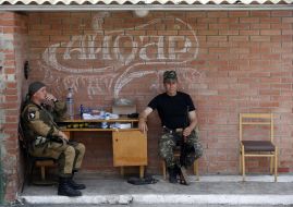 Soldiers of volunteer battalion "Aydar"