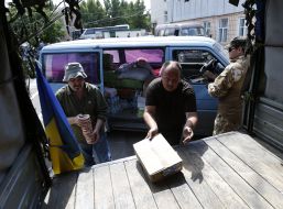 Soldiers of volunteer battalion "Aydar"