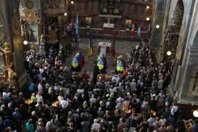 Церемонія прощання із загиблими під Зеленопіллям військовими