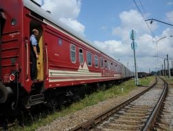 Train with refrigerators