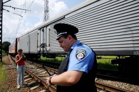 Train with refrigerators