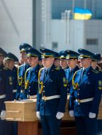 Farewell ceremony with the bodies of dead passengers of the aircraft "Boeing 777"