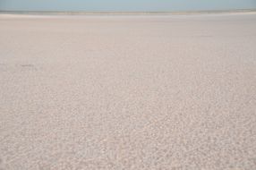 Rose salt lake at the former Genichesk Saltworks plant at Kherson Region