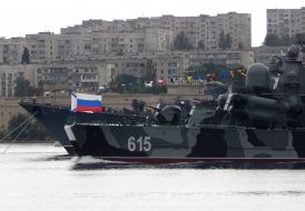 Rehearsal of parade in honor of Russian Navy Day