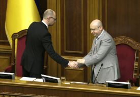 Arseniy Yatsenyuk and Aleksandr Turchinov