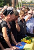 Церемония прощания с погибшим военнослужащим