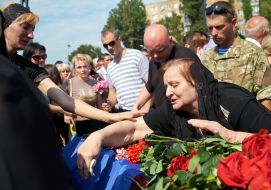 Церемония прощания с погибшим военнослужащим