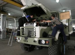 Work to strengthen the armor of KrAZ vehicles