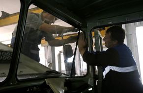 Work to strengthen the armor of KrAZ vehicles