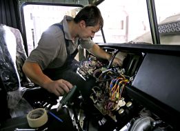 Work to strengthen the armor of KrAZ vehicles