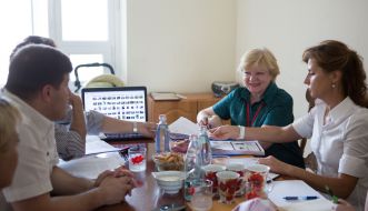 Marina Poroshenko during a meeting with pregnant women and mothers
