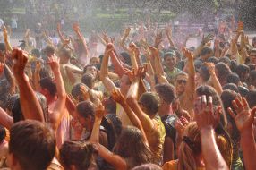 Participants of the colors festival