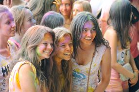 Participants of the colors festival