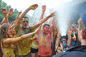 Participants of the colors festival