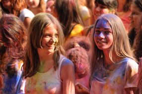 Participants of the colors festival