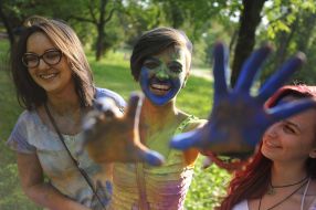 Participants of the colors festival