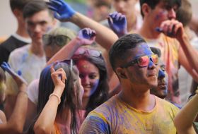 Participants of the colors festival