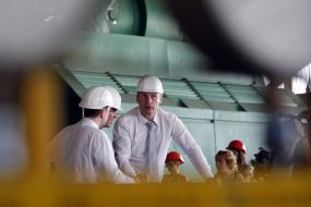 Vitaliy Klichko during an inspection of CHP-5