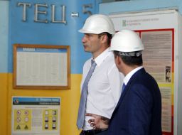 Vitaliy Klichko during an inspection of CHP-5