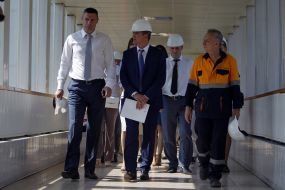 Vitaliy Klichko during an inspection of CHP-5