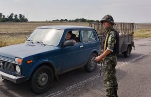 The border guard at a checkpoint in the Odessa region
