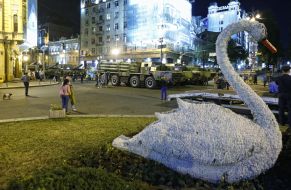 Military parade rehearsal