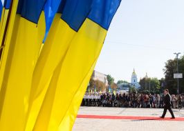 Raising ceremony of the flag of Ukraine
