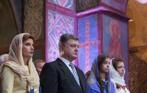 President of Ukraine Petr Poroshenko with family