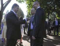 Aleksandr Turchinov, Arseniy Yatsenyuk and Petr Poroshenko