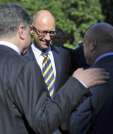 Aleksandr Turchinov, Arseniy Yatsenyuk and Petr Poroshenko