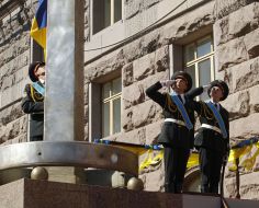 Raising ceremony of the National Flag at KSCA