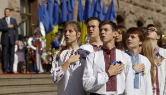 Youth in embroidered shirts