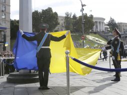 Ceremony for raising the Ukrainian flag