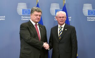 Petr Poroshenko and Herman Van Rompuy
