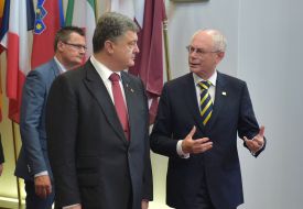 Petr Poroshenko and Herman Van Rompuy