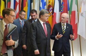 Petr Poroshenko and Herman Van Rompuy