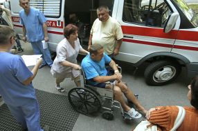 Transporting the wounded soldier